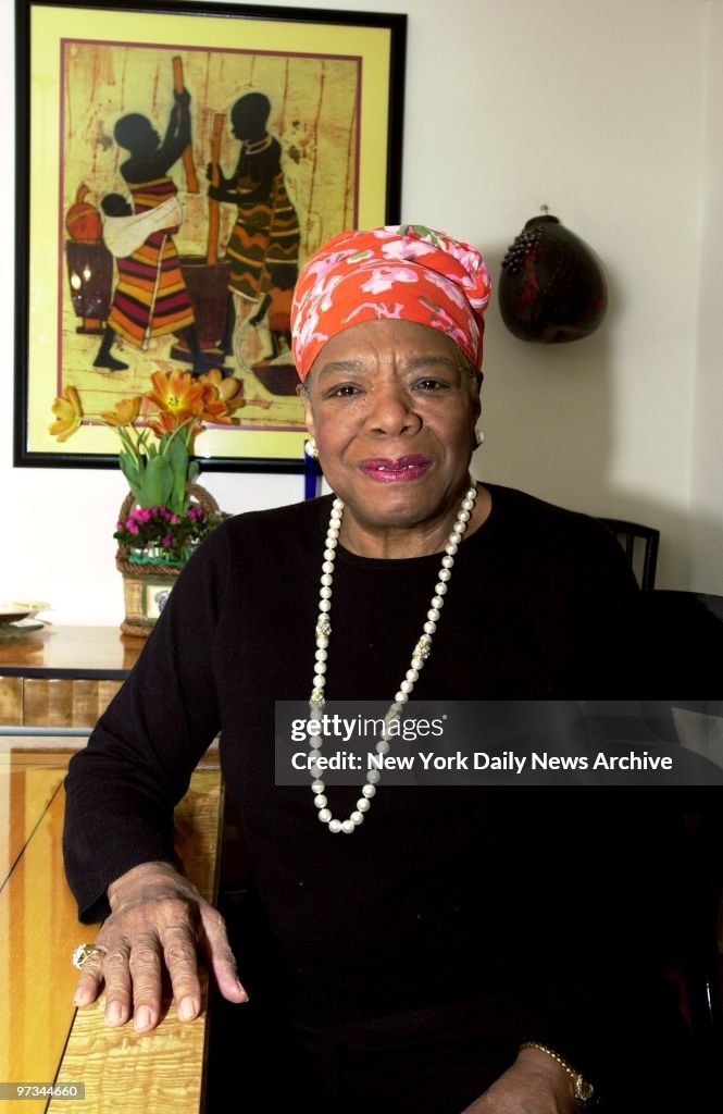 Poet Maya Angelou in her West Side apartment.