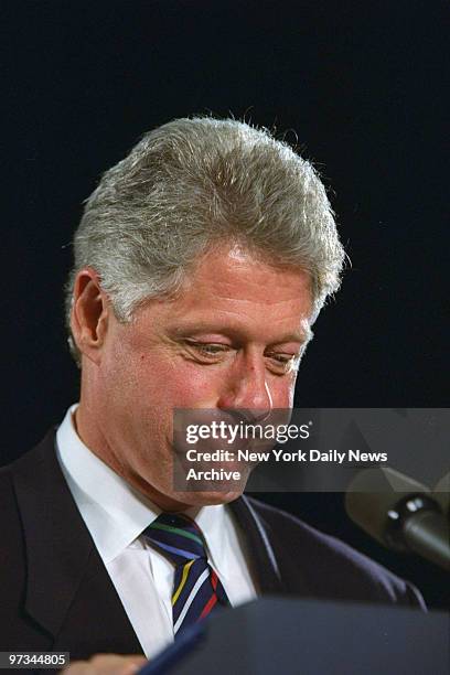 President Bill Clinton at Farleigh Dickenson University in Hackensack, NJ.