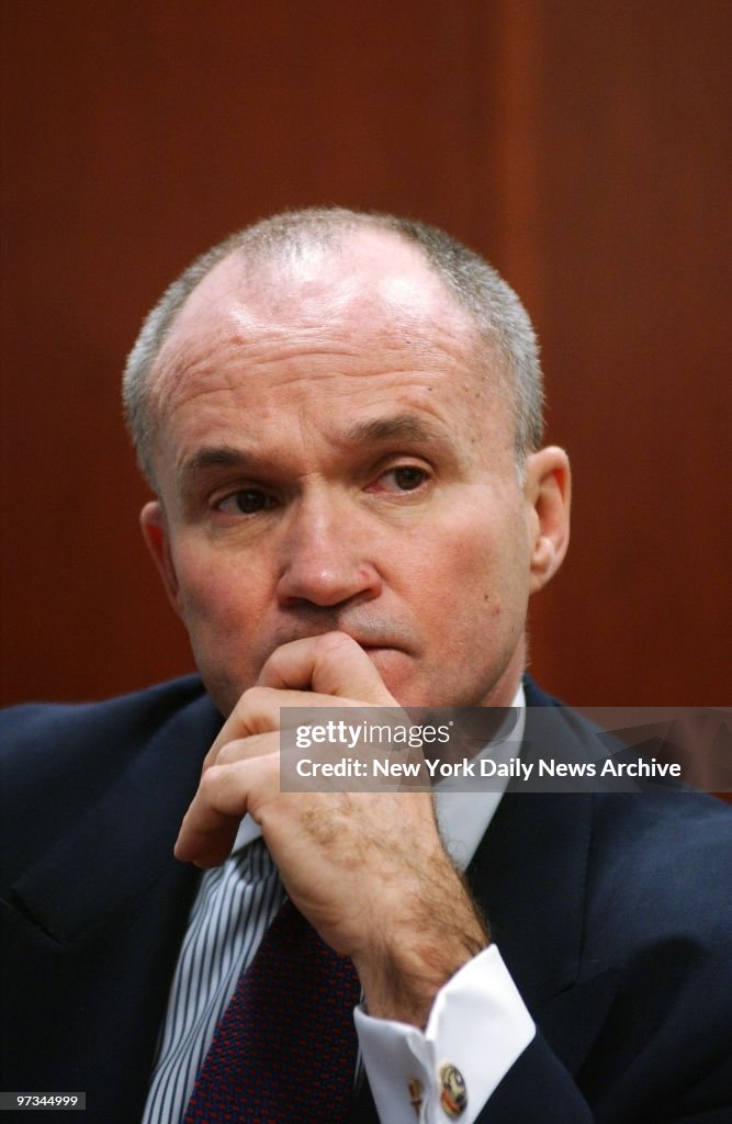 Police Commissioner Raymond Kelly meets with members of the