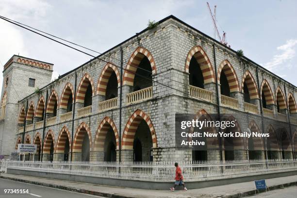 Police Headquarters in Port-of-Spain, capital city of the Republic of Trinidad and Tobago. Terror suspects Abdul Kadir and Kareem Ibrahim are being...