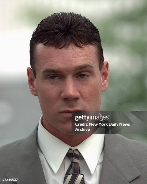 Police Officer Thomas Bruder, on trial in the torture beating of Haitian immigrant Abner Louima, arrives at Brooklyn Federal Court.