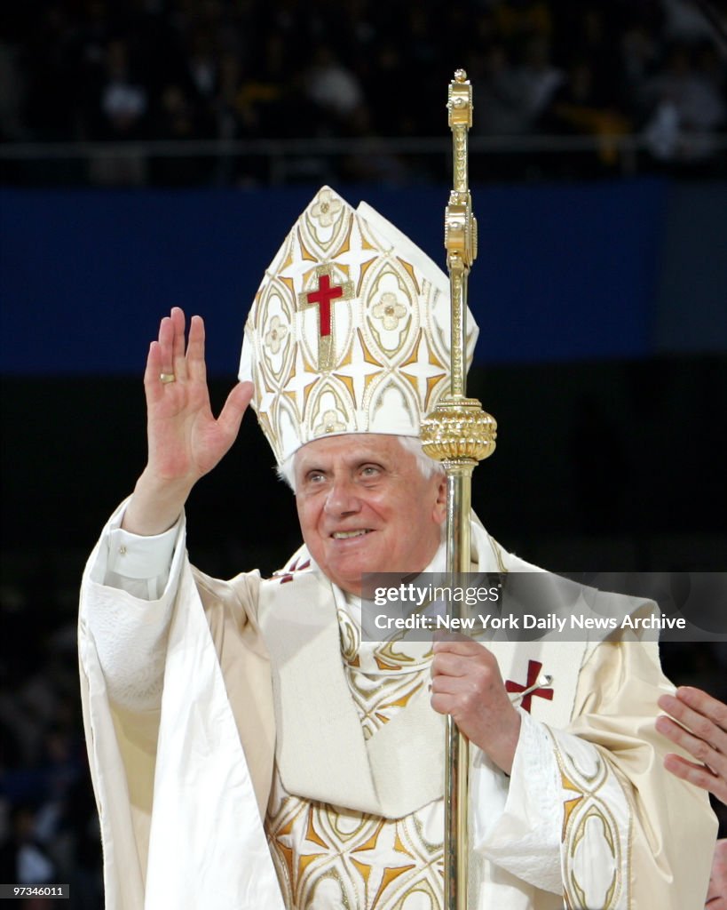 Pope Benedict 16th XVI at a mass at Yankee Stadium.