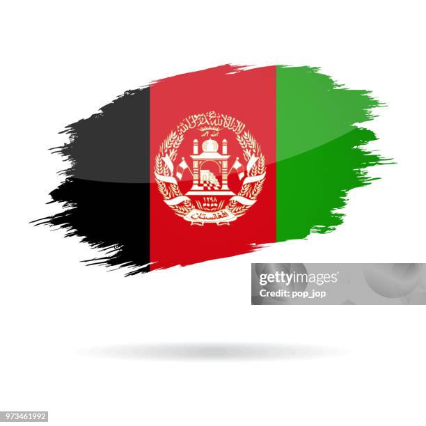 afghanistan - grunge flag vector glossy icon - afghanistan flag stock illustrations