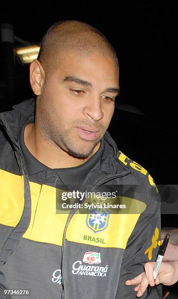 Brazil National Football Team player Luisao is seen on March 1, 2010 in London, England. The Brazilian National Team is in London for an...