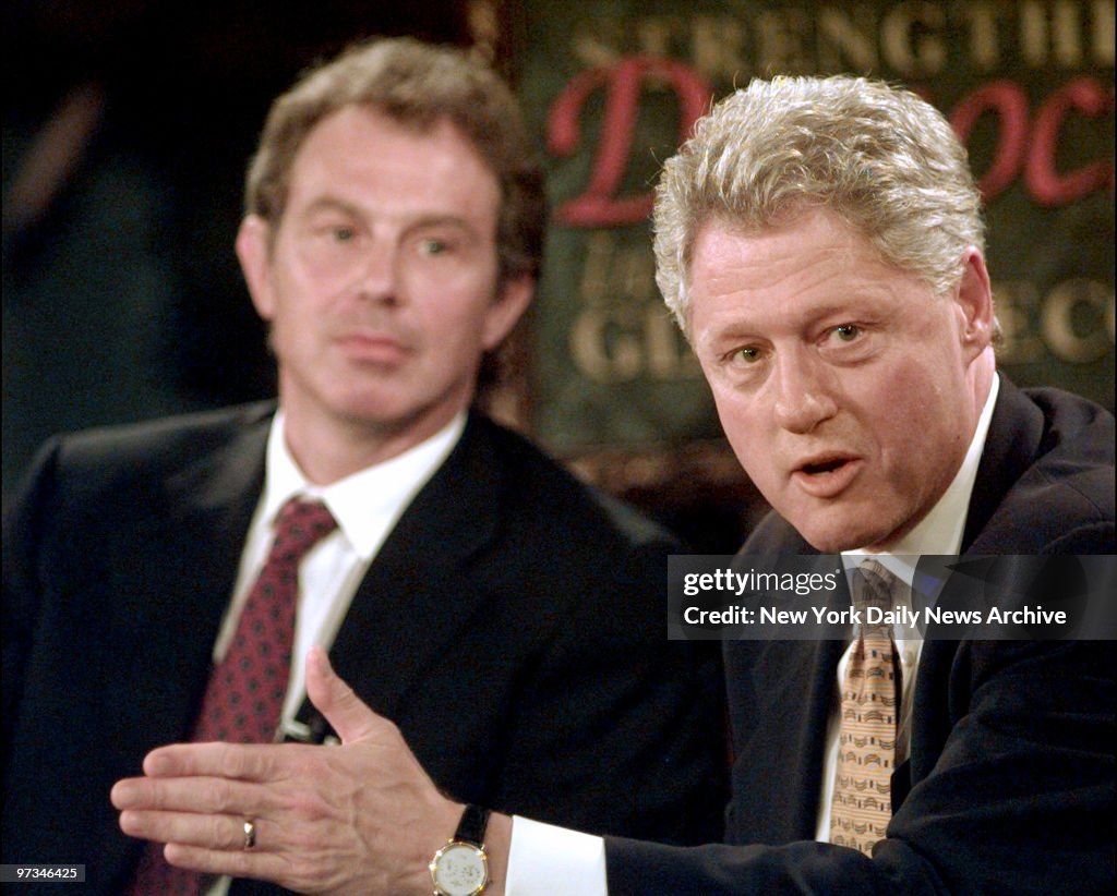 President Bill Clinton and British Prime Minister Tony Blair