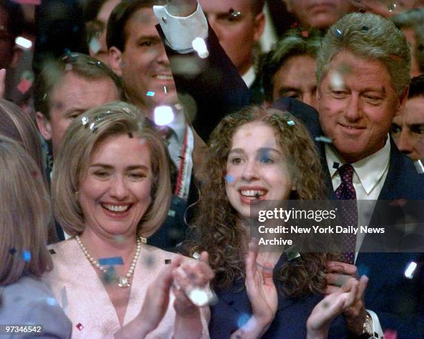 President Bill Clinton, Hillary and Chelsea at Democratic National Convention.