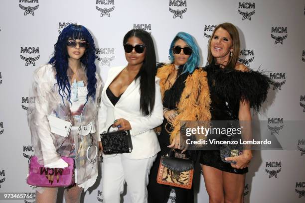 Sita Abellan, Misa Hylton, Talia Coles and Anna Dello Russo attend the MCM Fashion Show Spring/Summer 2019 during the 94th Pitti Immagine Uomo on...
