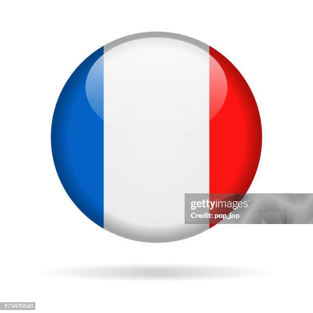 france - round flag vector glossy icon - french flag stock illustrations