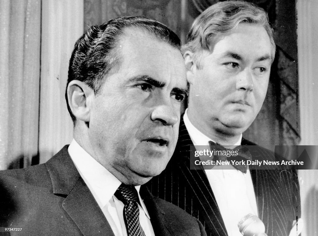 President-elect Richard Nixon (l.) and Urban Affairs Assista