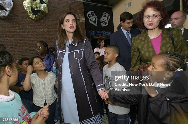 Queen Rania of Jordan visits The Point, a community center on Garrison Ave. In the Bronx.