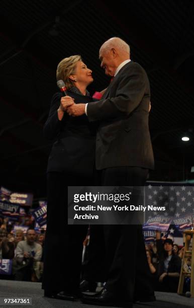 Presidential Candidate Hillary Clinton holds a large rally at the French Field House at Ohio State University in Columbus, OH, along with Senator...
