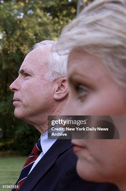 Presidential hopeful Sen. John McCain and wife Cindy attending a private fund raiser and barbeque in Greenwood, S.C.