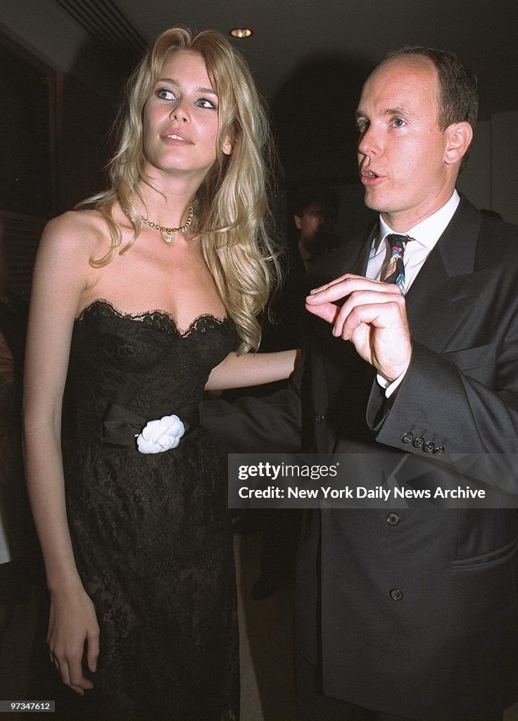 Prince Albert of Monaco and model Claudia Schiffer attending