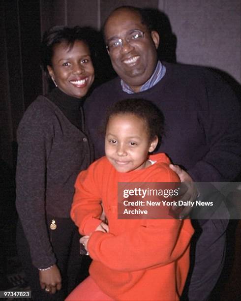 Private Screening of the movie "Dunston Checks In" at Planet Hollywood. Weatherman Al Roker with his wife Deborah and daughter Courtney.