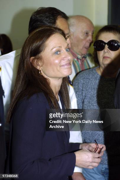 Prosecutor Janet Albertson leaves the courtroom for a lunch break after beginning her cross-examination of Daniel Pelosi, on trial for the murder of...