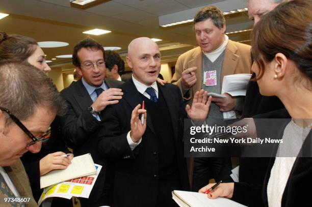 Raffaele Grassi, Director of Investigations for the Italian National Police, speaks to media at the U.S. Attorney's Eastern District of New York...