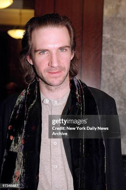 Ralph Fiennes arrives for the Tony nominees brunch at Sardis.