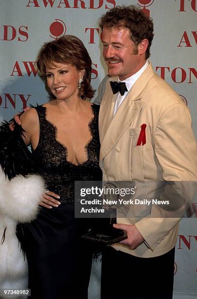 Raquel Welch with Owen Teale during Tony Awards at Radio City Music Hall. Owen won Best Featured Actor for "A Doll's House."