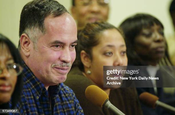 Raymond and Joanna Santana, father and sister of Raymond Santana, Jr., at a news conference at Manhattan Supreme Court. Earlier, Justice Charles...