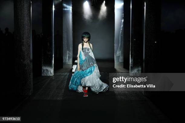 Model walks the runway at the MCM Fashion Show Spring/Summer 2019 during the 94th Pitti Immagine Uomo on June 13, 2018 in Florence, Italy.