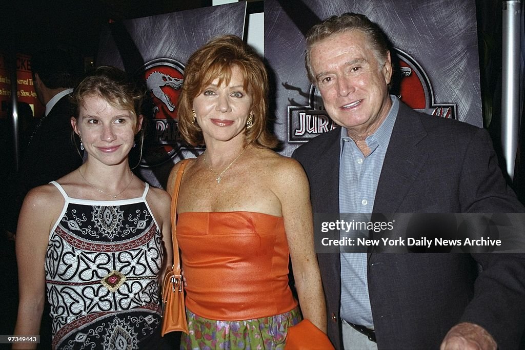 Regis and Joy Philbin arrive with his daughter J.J. for a be