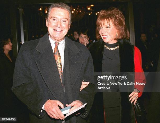 Regis Philbin and wife Joy arrive at the Ziegfeld Theatre for the premiere of "Rob Roy."