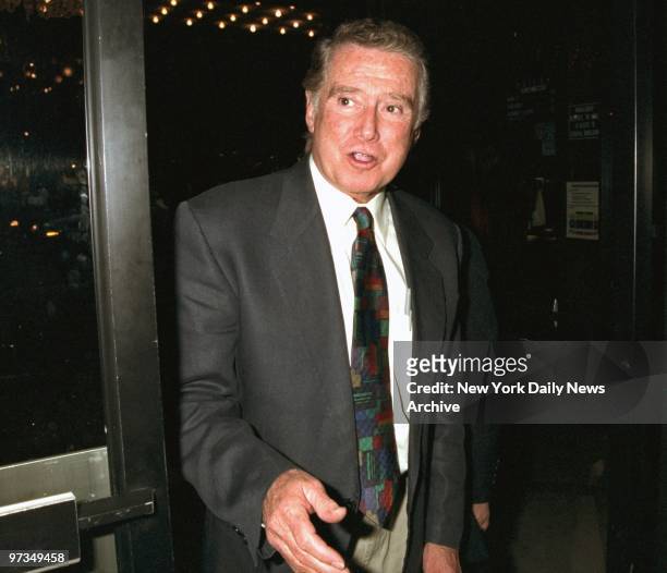 Regis Philbin arrives at the Ziegfeld Theater for screening of the movie "Bulworth."
