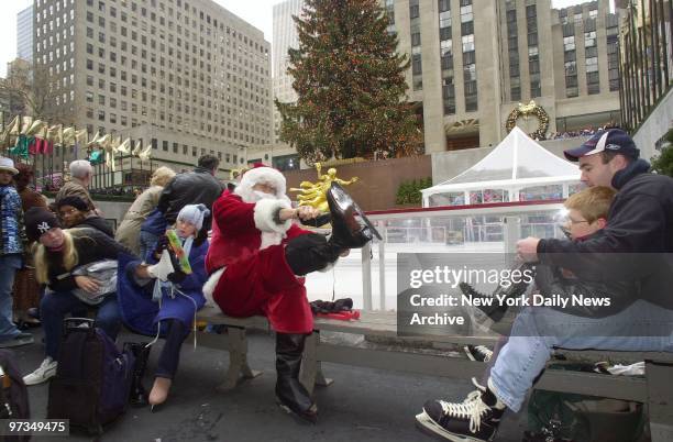 Reindeer are fine for getting around on Christmas Eve, but at the Rockefeller Center rink, even Santa will settle for ice skates.