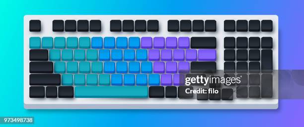 colorful computer keyboard - space key stock illustrations