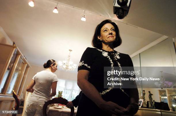 Republican Senate candidate Kathleen McFarland takes questions from news media at the home of a friend in Manhattan Beach, Brooklyn. McFarland broke...