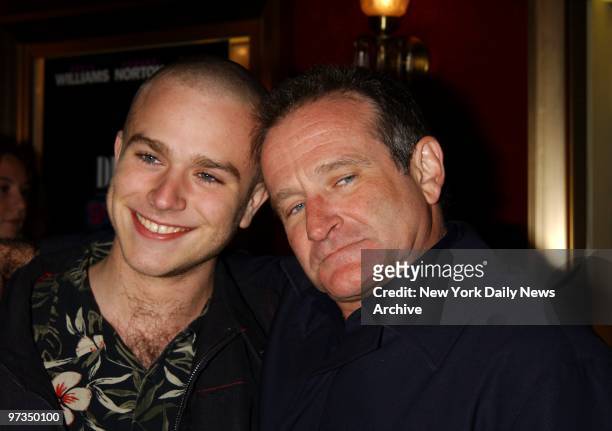 Robin Williams is joined by his 18-year-old son, Zachary, at the premiere of the movie "Death to Smoochy" at the Ziegfeld Theatre. The elder Williams...