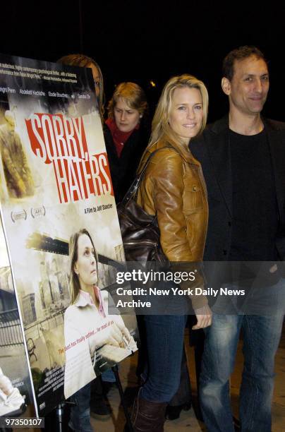 Robin Wright Penn and Jeff Stanzler get together at the IFC Center in Greenwich Village for the premiere of "Sorry, Haters." Stanzler wrote and...