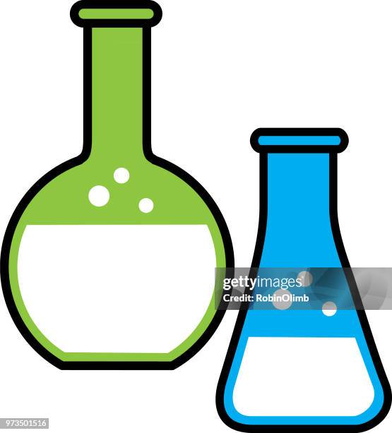 stockillustraties, clipart, cartoons en iconen met vette lijn bekerglazen pictogram - erlenmeyer flask function