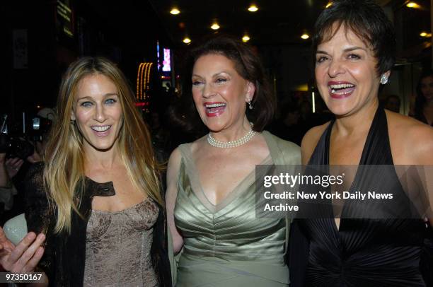 Sarah Jessica Parker is joined by original cast members Kelly Bishop and Priscilla Lopez on opening night of the new production of "A Chorus Line" at...