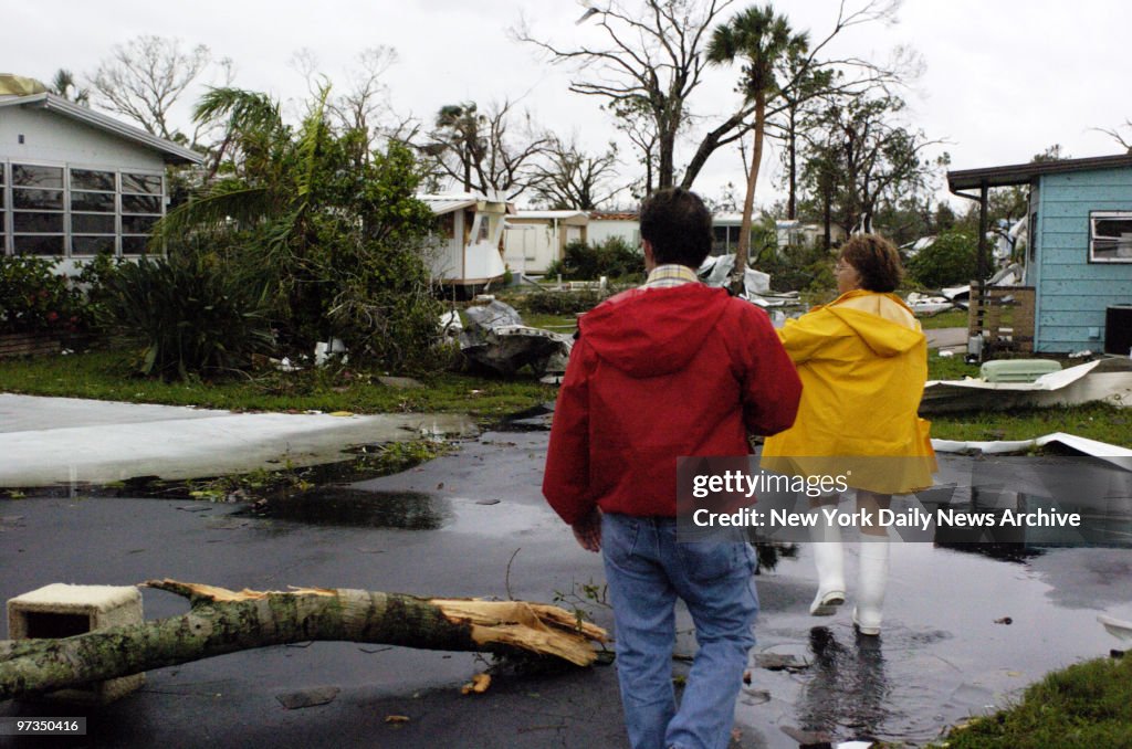 Residents of a trailer park in the oceanfront town of Punta