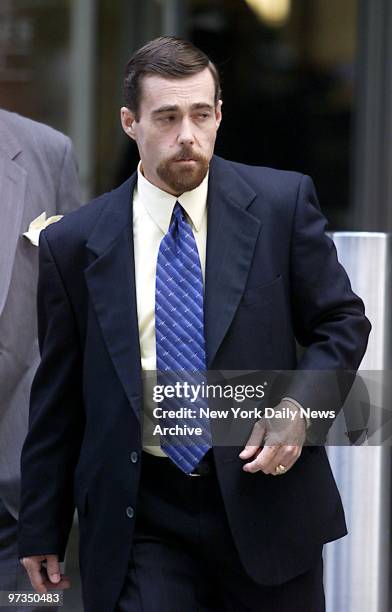 Retired Police Sgt. Patrick Walsh leaves Brooklyn Federal Court for lunch during a hearing on jailed former Police Officer Charles Schwarz' motion...