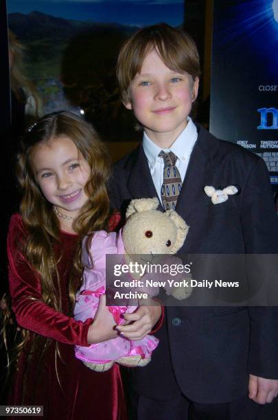 Rhiannon Leigh Wryn and Chris O'Neil arrive at the Museum of Natural History for the New York premiere of the movie "The Last Mimzy." They star in...