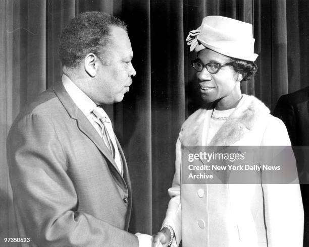 Rhody McCoy and Rep Shirley Chisholm were two of four recipients of awards at the 32nd Annual Negro History Week Observance at Waldorf-Astoria.