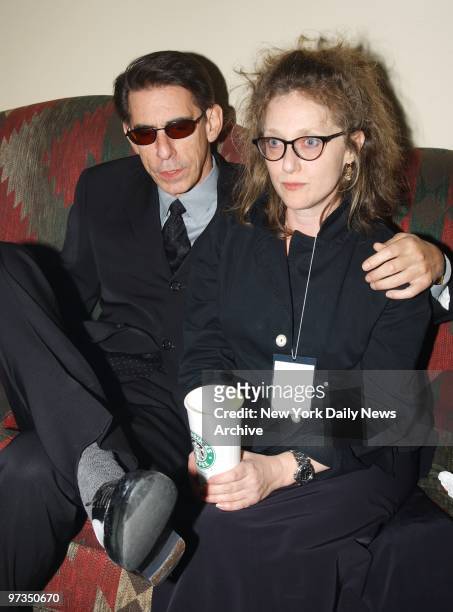 Richard Belzer and Carol Kane get together backstage at the Hammerstein Ballroom during the first annual WorldTrAID911 benefit, which is dedicated to...