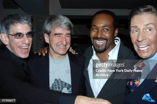 Richard Belzer, Sam Waterston , Jesse L. Martin and Jerry Orbach get together at One Little West 12th restaurant during a premiere week party for...