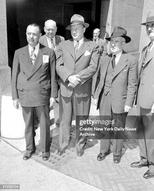Richard Crowe leaving Federal Court enroute to Bellevue Hospital ward for a sanity test with Deputy Marshall Anthony Pavone and Deputy Marshall Harry...