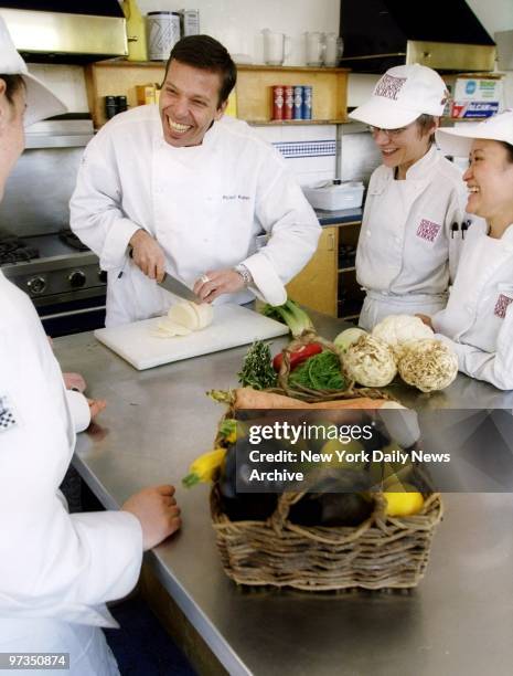 Richard Ruben teaches a group of students at Peter Kump's New York Cooking School, 50 W. 23rd St.