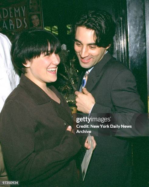 Ricki Lake and husband Rob Sussman at Entertainment Weeklys Annual Oscar Party at Elaines Restaurant.