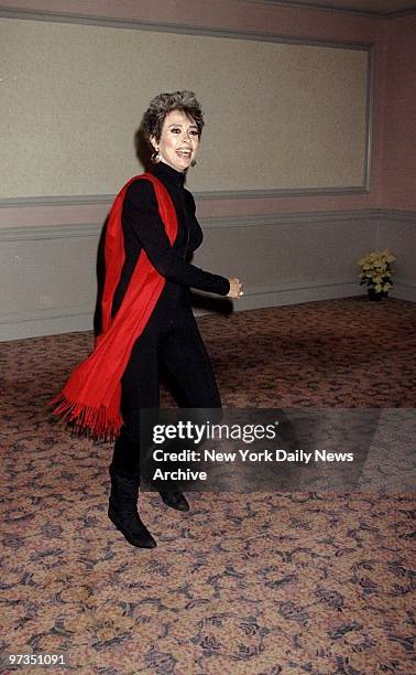 Rita Moreno arrives at the Hilton Hotel, where she was honored by the New York Women in Film and Televisioin. ,