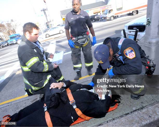 Rita Tyler was struck and injured by a truck as she crossed Saratoga Avenue and Atlantic Avenue in Brownsville, Brooklyn this morning. No life...