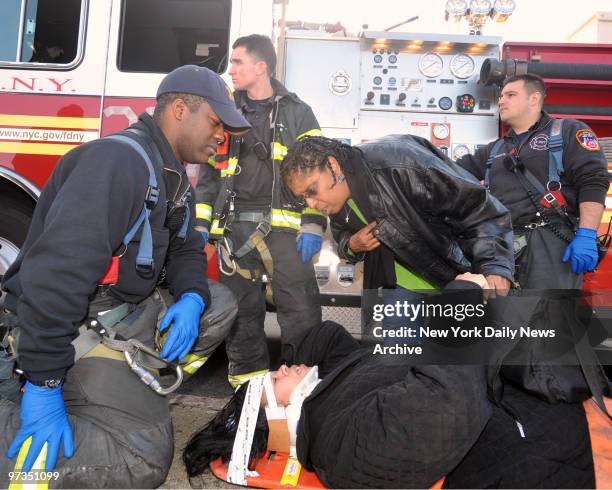 Rita Tyler was struck and injured by a truck as she crossed Saratoga Avenue and Atlantic Avenue in Brownsville, Brooklyn this morning. No life...