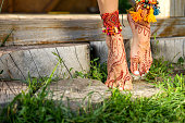 Beautiful legs with accessories and mehendi