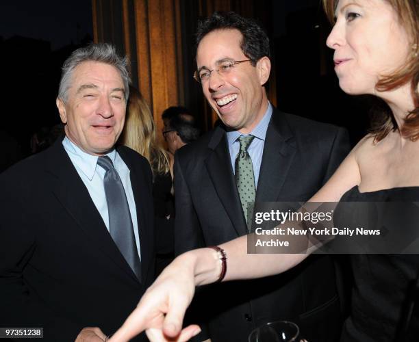 Robert De Niro , Jerry Seinfeld and Jane Rosenthal at the vanity fair Tribeca Film Festival Party held at The NY State Supreme Courthouse...