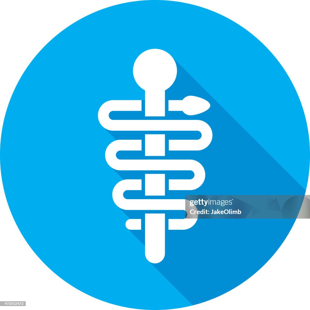 Rod of Asclepius Icon Silhouette