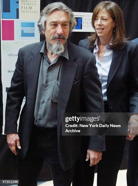 Robert De Niro and Jane Rosenthal kick off the Tribeca Film Festival with a news conference at the Embassy Suites Hotel in Tribeca.